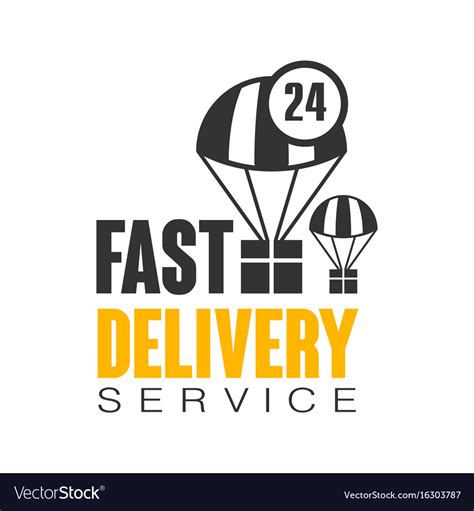 Fast delivery service 24 hours logo design Vector Image