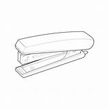 Premium Vector  Stapler In Line art Style Isolated On White sketch template