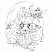 Yampuff Food Chibi Girls Coloring Pages Sketch Page sketch template