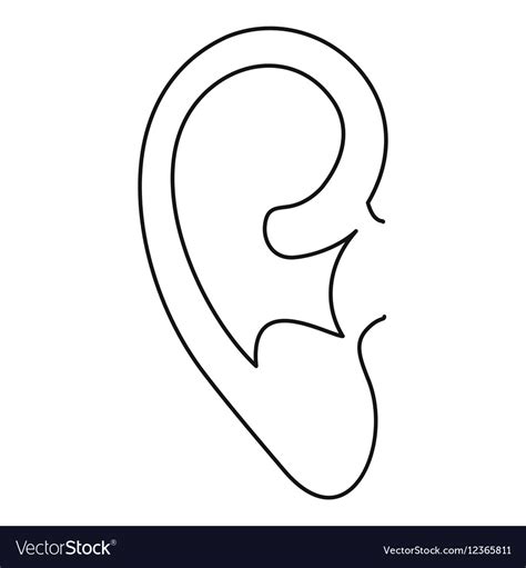 Human ear icon simple style Royalty Free Vector Image