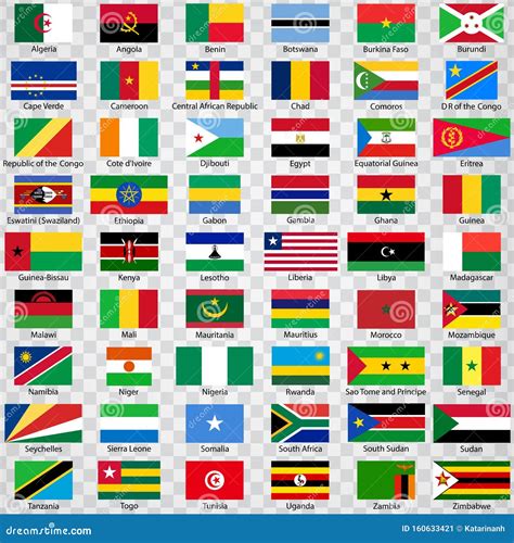 Fifty Four Flags of the Countries of Africa. List of All Flags African ...