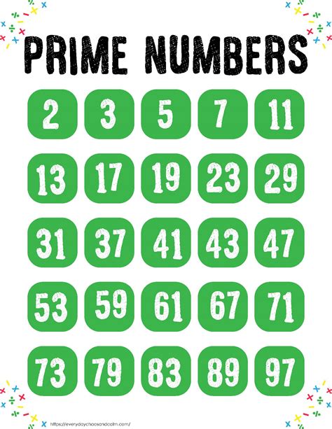 Free prime number chart printable, Download Free prime number chart ...