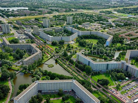 aerial view Amsterdam, Bijlmermeer, the Bijlmer Museum