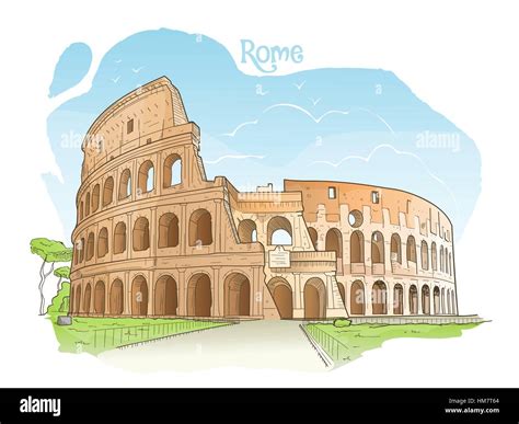 Colosseum, Rome, Italy. Vector illustration Stock Vector Image & Art - Alamy