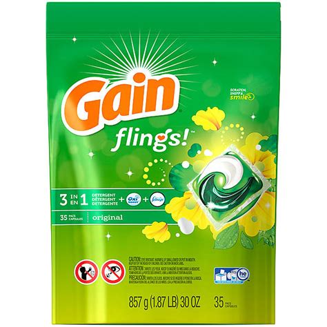 Gain Flings Original Laundry Detergent Pacs, 35 Ct.