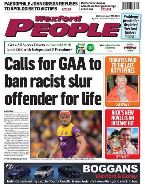 Darragh Clifford on Twitter: "The front pages of Wednesday's Co Wexford ...