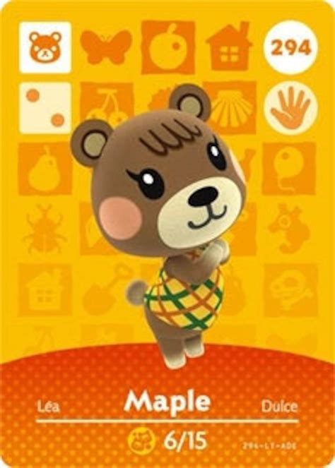 ACNH Maple Amiibo Card Animal Crossing | Etsy