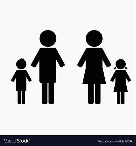 Family black simple icon design silhouette Vector Image