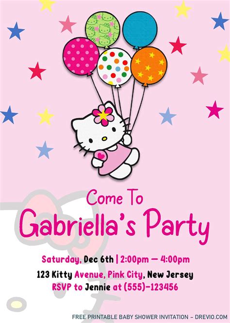 Hello Kitty Birthday Invitation Backgrounds