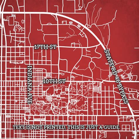 Indiana University Campus Map Art - City Prints