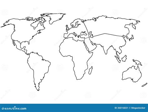Outline Map Of The World Clipart