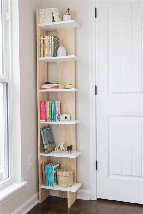 White and Wooden 6 Tiered Corner Bookshelf — Homebnc