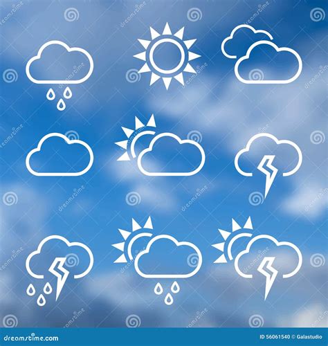 Weather Widgets Template Icons for Computing Web. Stock Illustration - Illustration of lighting ...