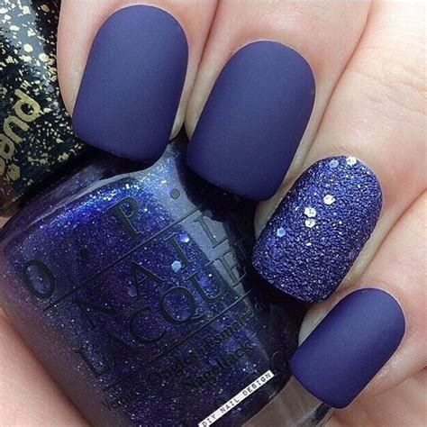 Matte Navy Blue Glitter Nails Pictures, Photos, and Images for Facebook ...