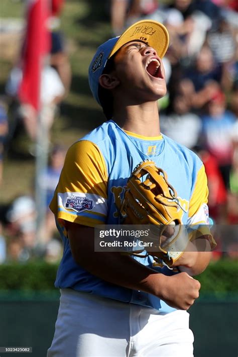 Starting pitcher Aukai Kea of the West Region from Hawaii celebrates... News Photo - Getty Images