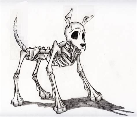 Awesome grim drawing. | Dog tattoos, Dog skeleton, Skeleton drawings