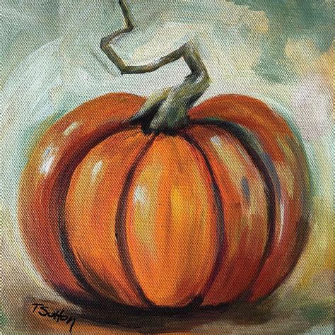 Impressionist Pumpkin Painting by Tricia Sutton