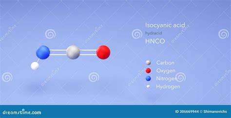 Isocyanic Acid Molecular Structure 3d, Flat Model, Hydracid, Structural ...