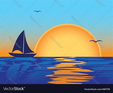 Sea sunset Royalty Free Vector Image - VectorStock