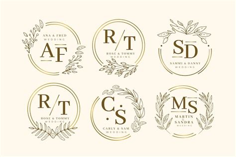 Premium Vector | Elegant wedding monogram collection template