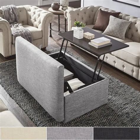 padded square coffee table - Google Search | Storage ottoman coffee ...