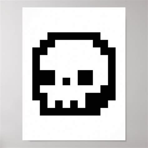 Skull 8-Bit Pixel Art Poster | Zazzle.com