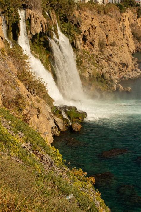 Lower Duden Waterfalls in Antalya Stock Photo - Image of shore ...