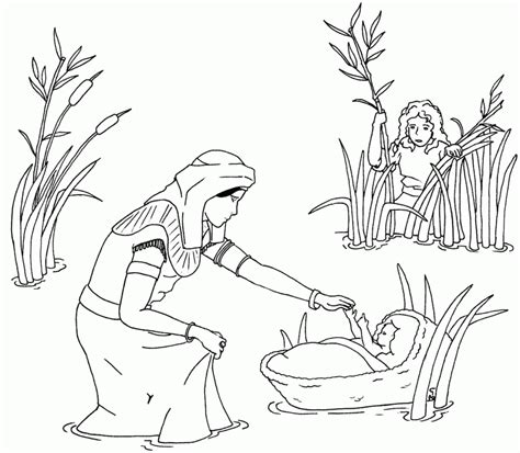 Baby Moses Coloring Pages - Coloring Home