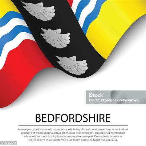 Waving Flag Of Bedfordshire Is A County Of England On White Background Stock Illustration ...