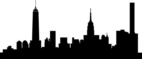 Queens Skyline Skyscraper Silhouette Photography - city silhouette png ...