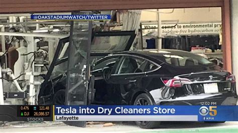 Tesla Model 3 Crashes Into Dry Cleaners, Does Major Damage: Video