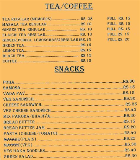 The Tea Cafes Menu, Menu for The Tea Cafes, Kharghar, Navi Mumbai, Mumbai