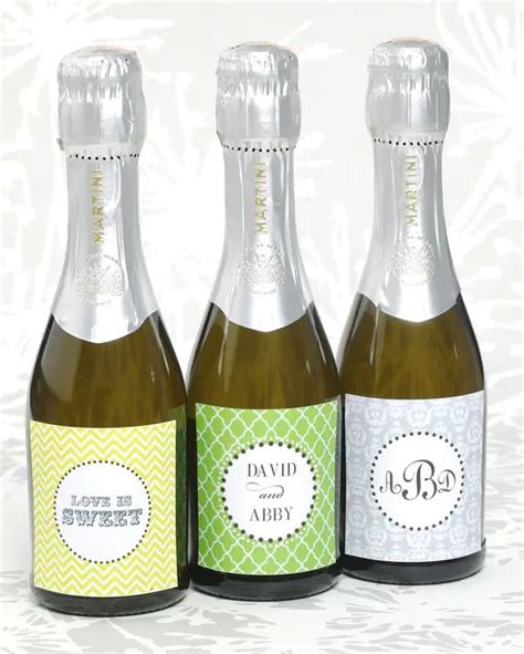 Mini Champagne Bottle Labels | Emmaline Bride