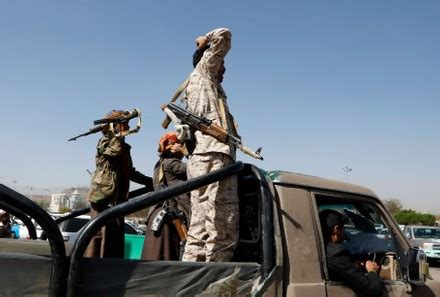 Armed Houthi Fighters Ride Vehicle They Editorial Stock Photo - Stock ...