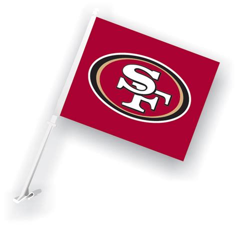 San Francisco 49Ers Car Flag w/Wall Brackett NFL Team Logo