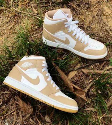 Air Jordan 1 Mid Tan Gum Men / Women Sneakers | Etsy