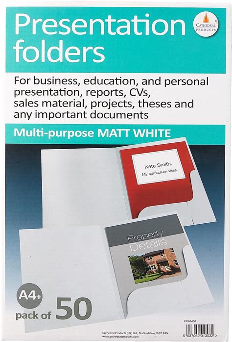 Corporate & Presentation White Matt Presentation Folders A4 Size (Pack ...