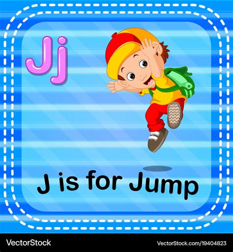 Flashcard letter j is for jump Royalty Free Vector Image