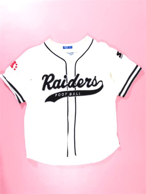 90s Oakland Raiders Starter Baseball Jersey Large - 5 Star Vintage