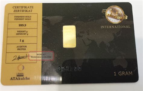 Karatbars (certified) 1 G. 9999 Fine Gold Bar