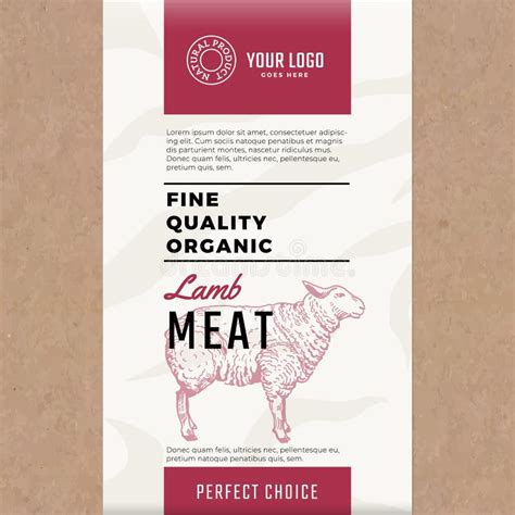 Fine Quality Organic Lamb. Abstract Vector Meat Packaging Design Or ...