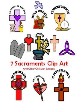 7 Sacraments & Other Christian Symbols Clip Art by Educational Insights ...