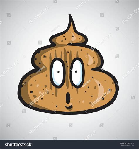 Poop Cartoon Icon Funny Surprised Face Stock Vector (Royalty Free ...