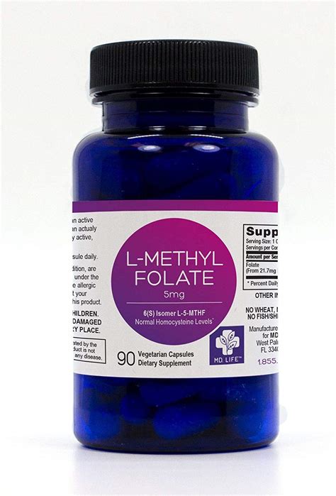 L-methylfolate supplements: Save $$ MD.LIFE L-Methylfolate 5 mg, 90 ...