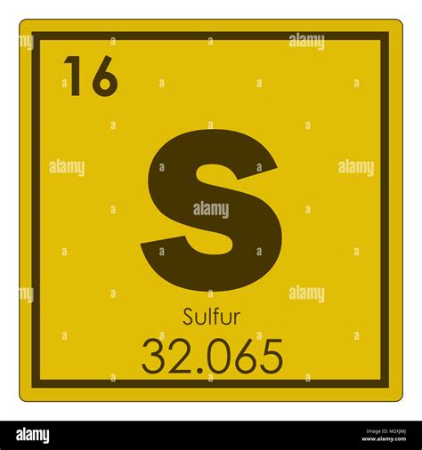 Sulfur chemical element periodic table science symbol Stock Photo - Alamy