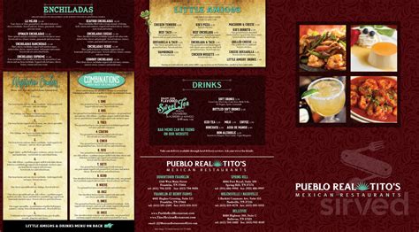 Pueblo Real Mexican Restaurant menu in Franklin, Tennessee, USA