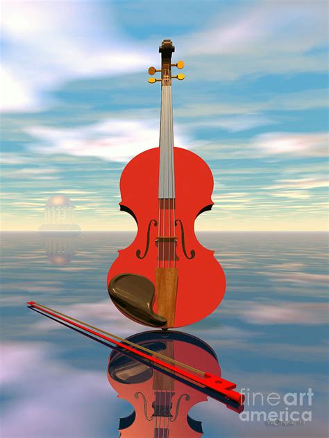 The Red Violin Digital Art by Walter Neal