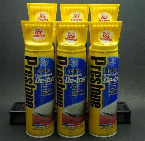 Prestone Windshield De-Icer Spray Cans 6 pack 17oz ea with Built in ...