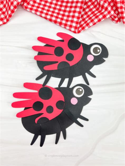 Handprint Ladybug Craft For Kids [Free Template]