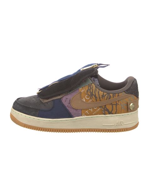 Nike x Travis Scott Air Force 1 Patchwork Sneakers - Blue Sneakers ...